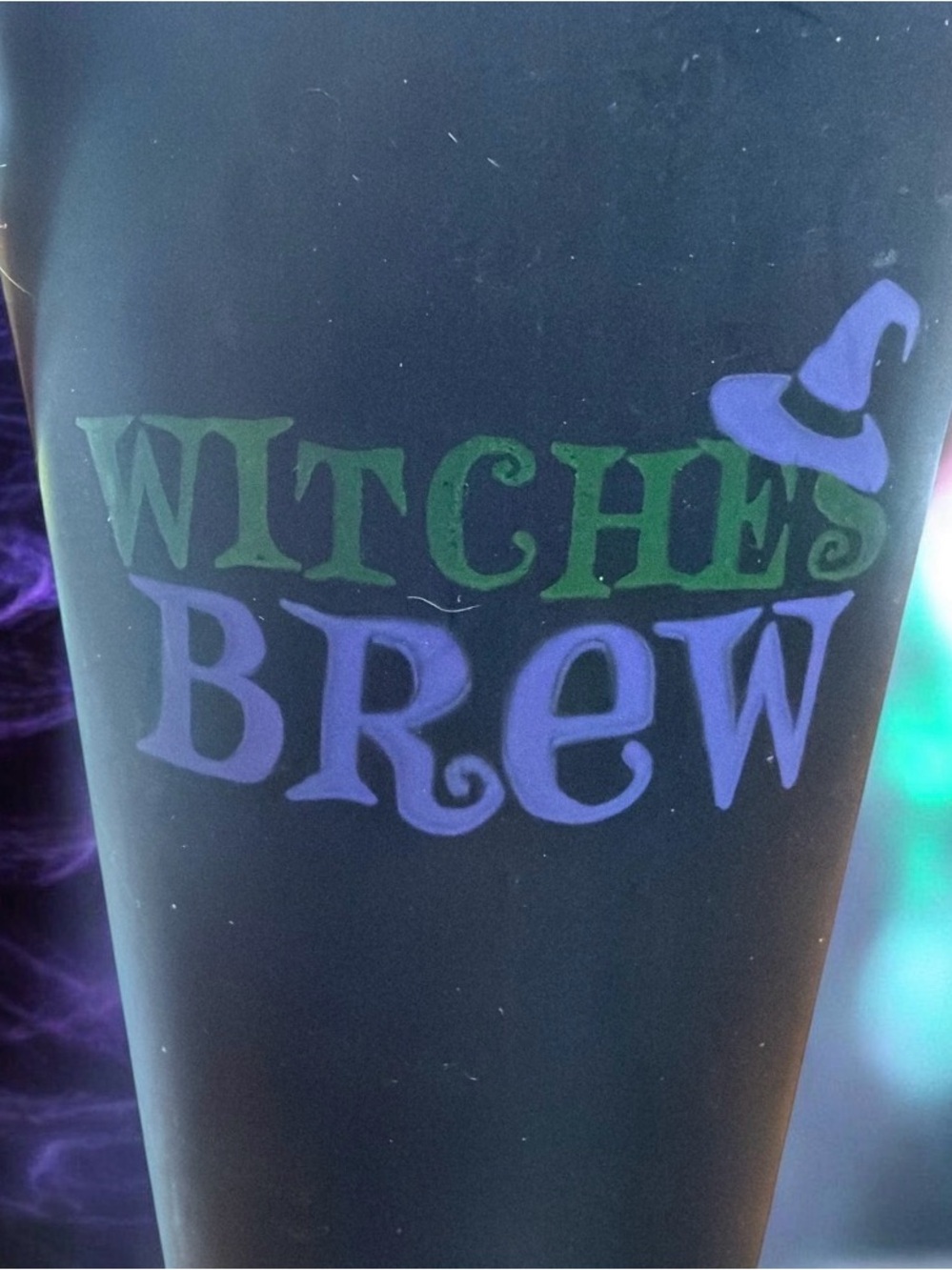 Witches Brew Travel Tumbler 2 Pack - Black with Purple & Green Lettering